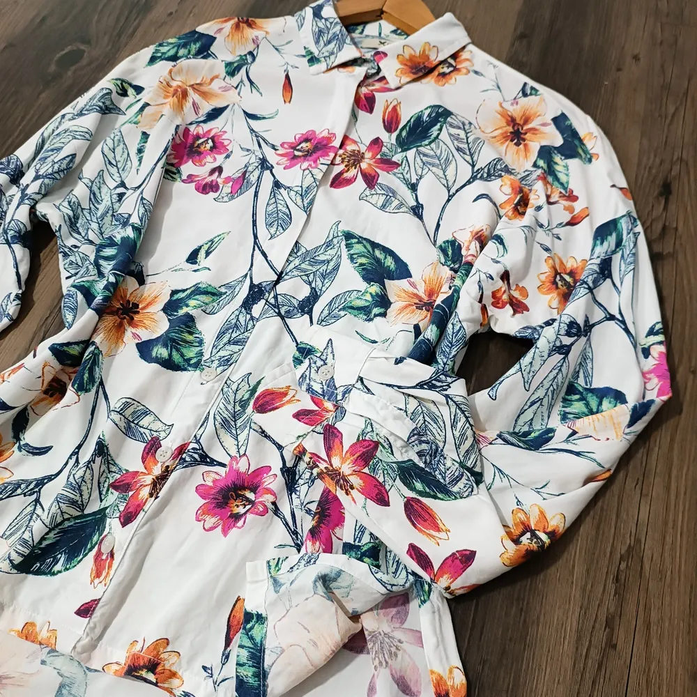 Camisa Floral Manga Longa
