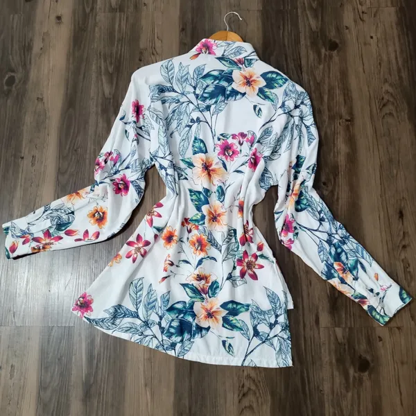 Camisa Floral Manga Longa
