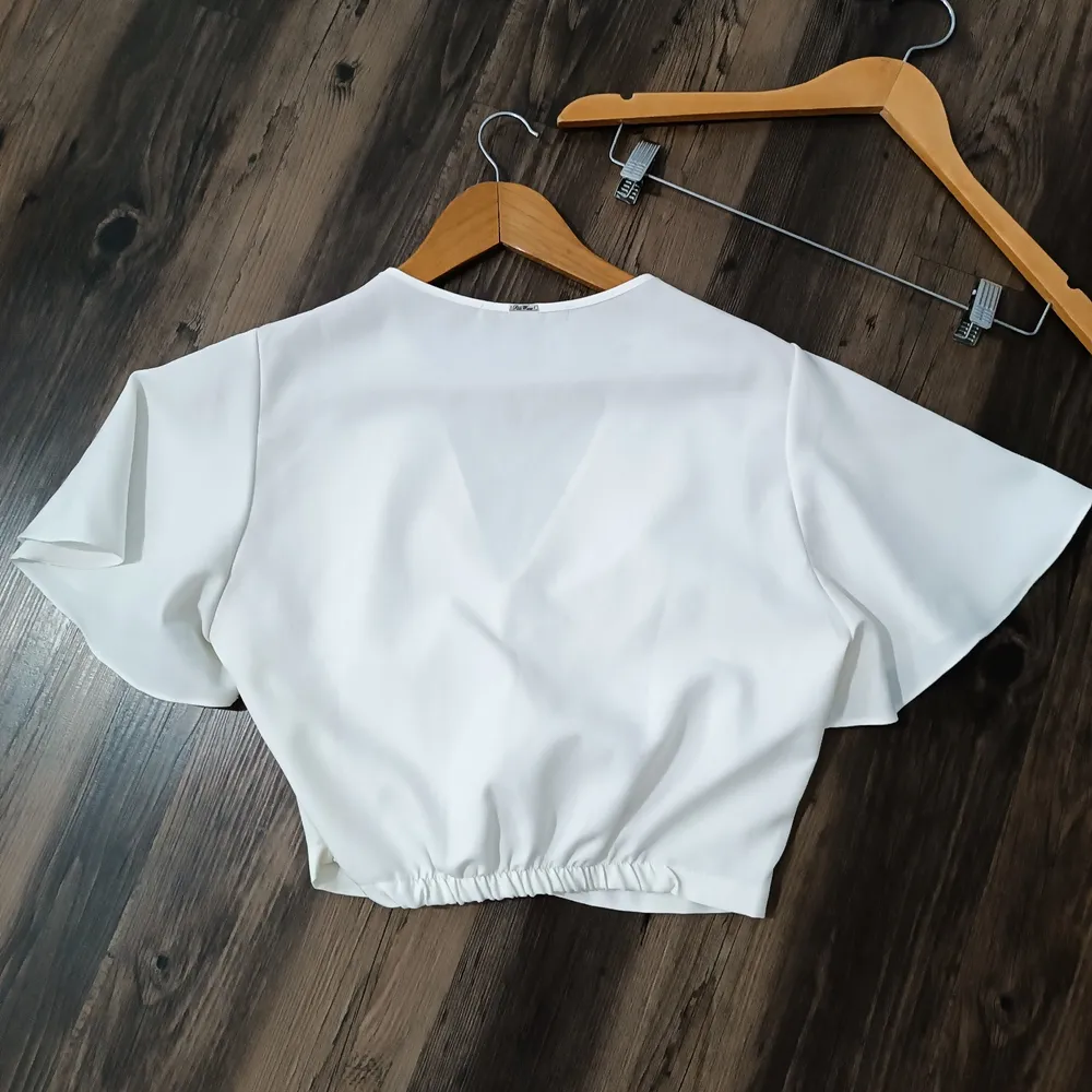 Blusa Cropped Manga Larguinha