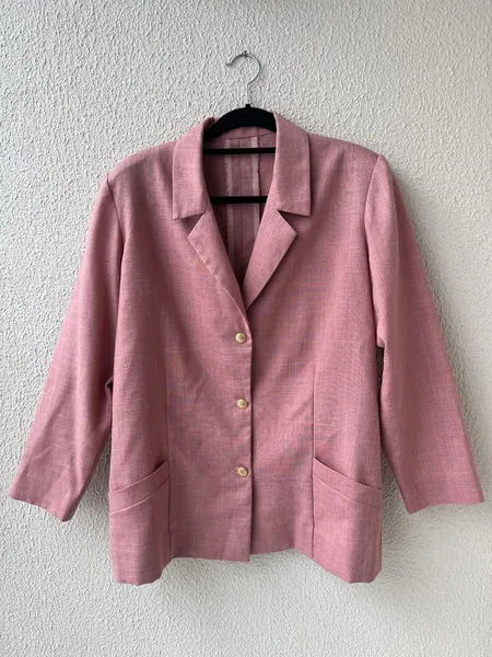 blazer feminino rosa linho anos 80