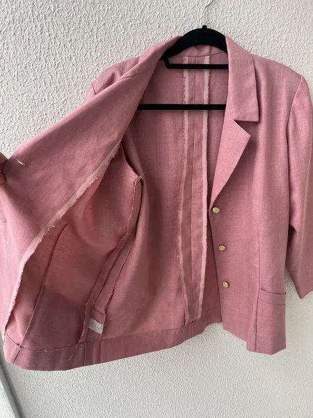 blazer feminino rosa linho anos 80