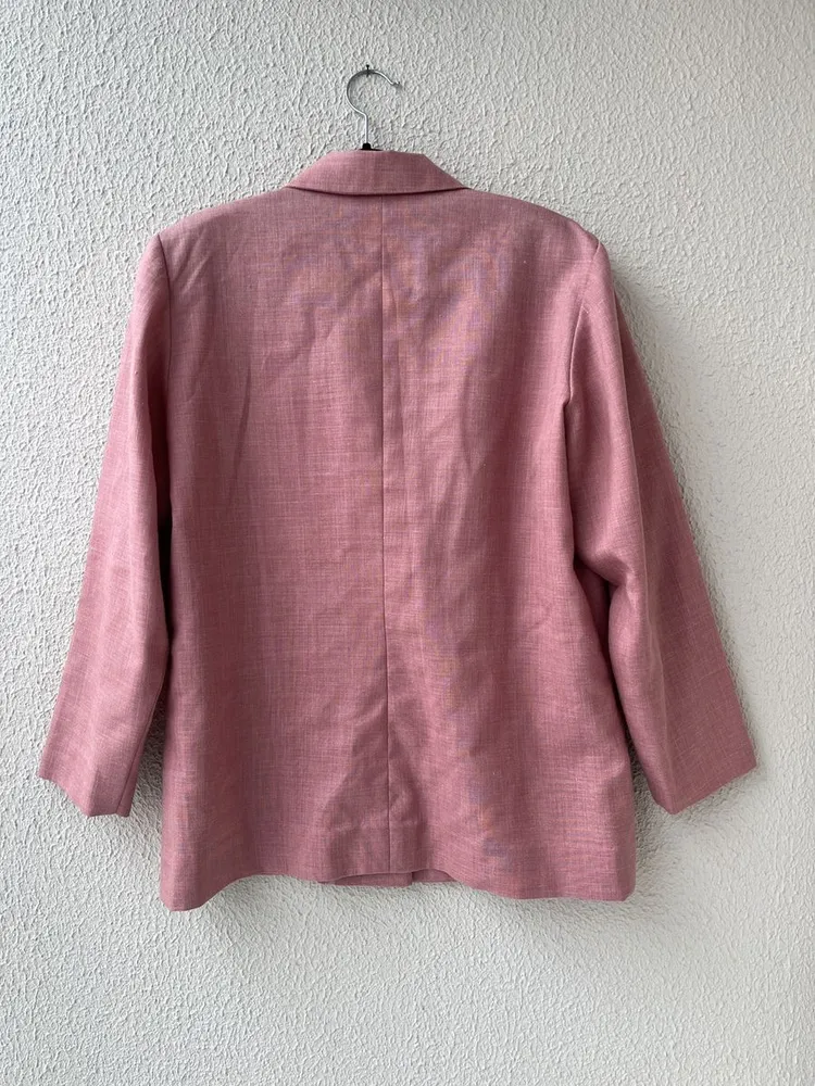 blazer feminino rosa linho anos 80
