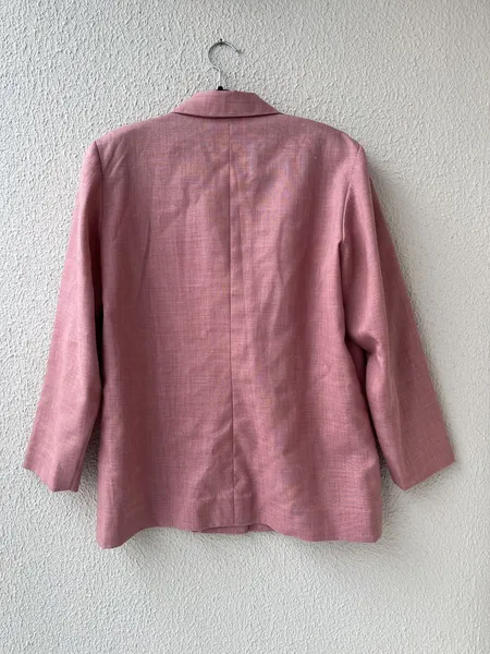 blazer feminino rosa linho anos 80