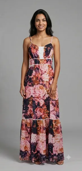 Vestido floral longo