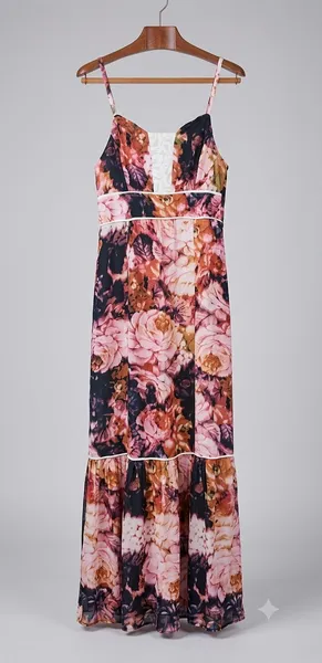 Vestido floral longo