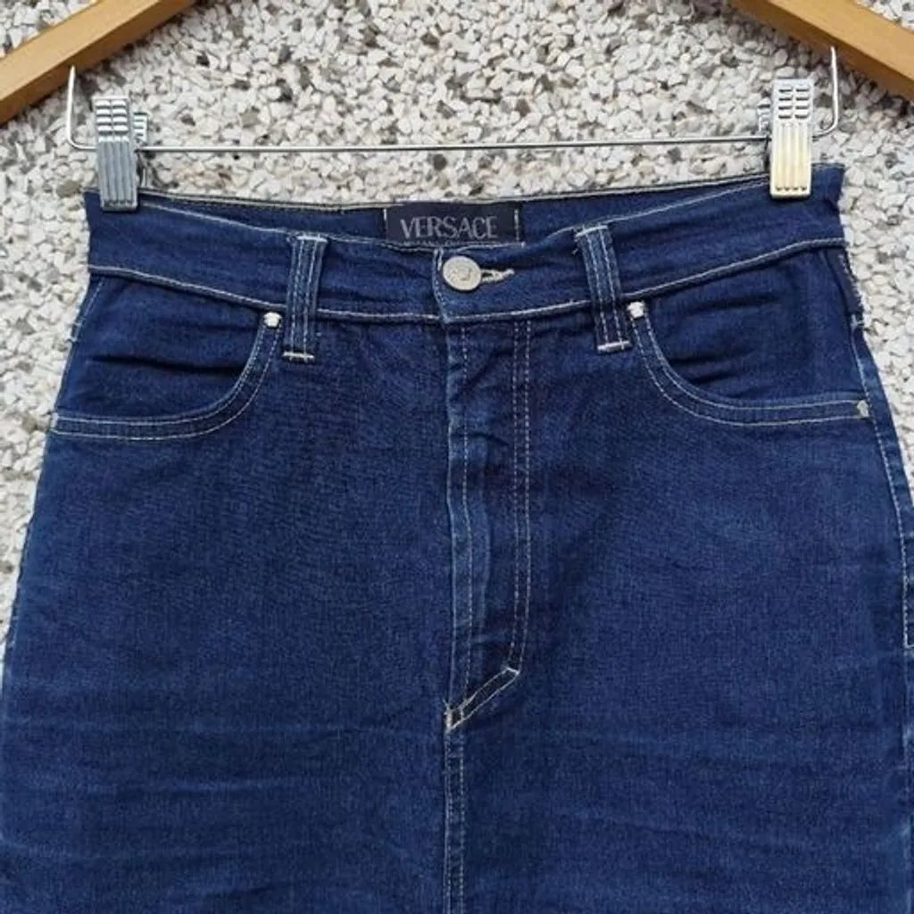 Saia jeans midi Versace