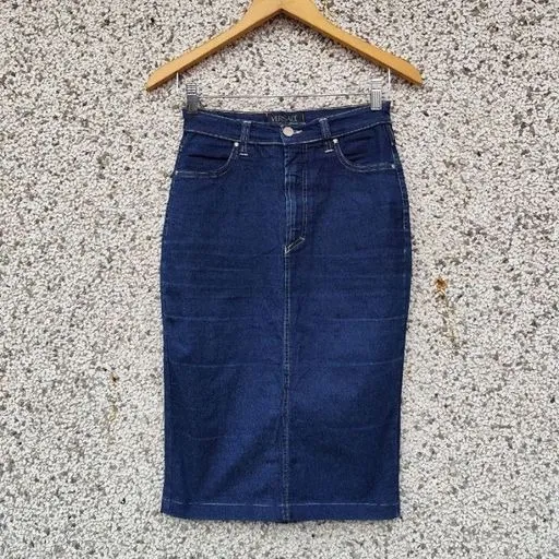 Saia jeans midi Versace