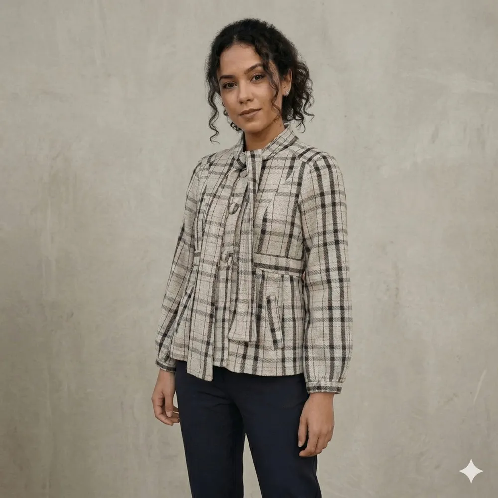 Casaco xadrez feminino