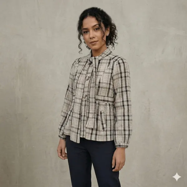 Casaco xadrez feminino