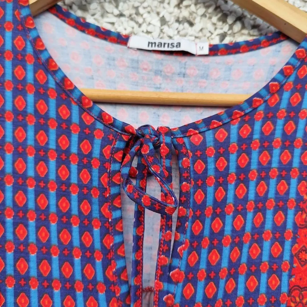Blusa boho estampada vermelha