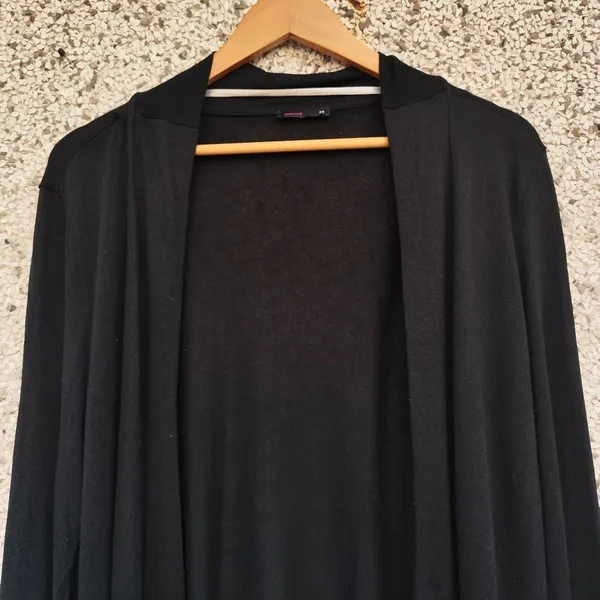 Cardigan feminino preto alongado