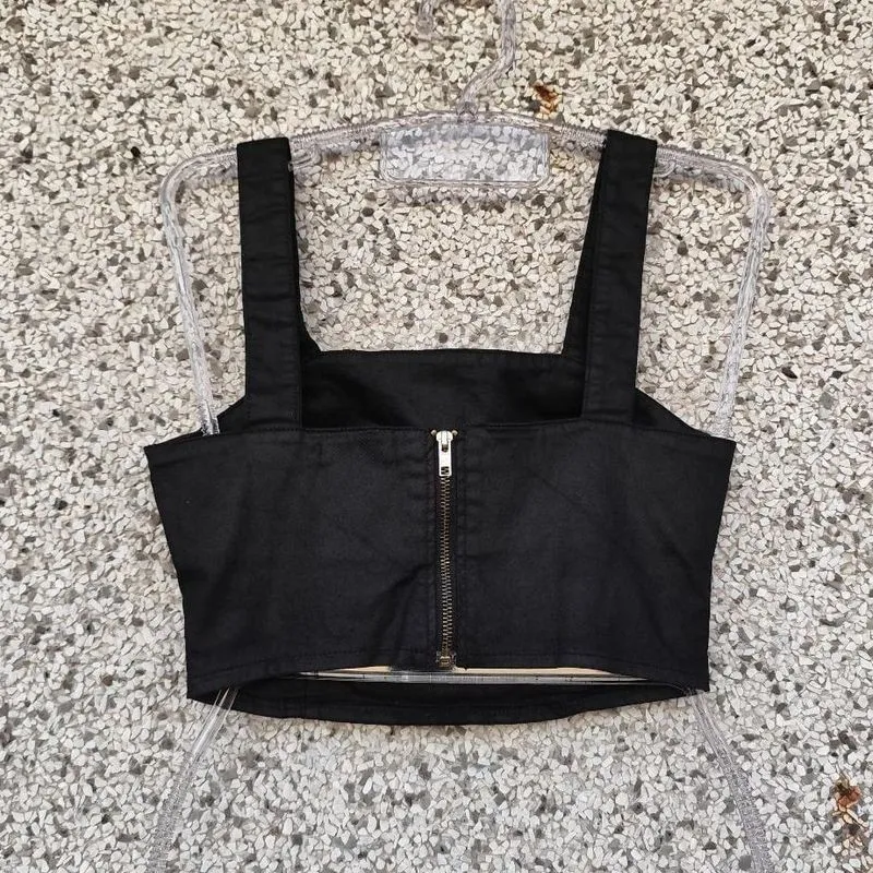 Cropped jeans com elastano