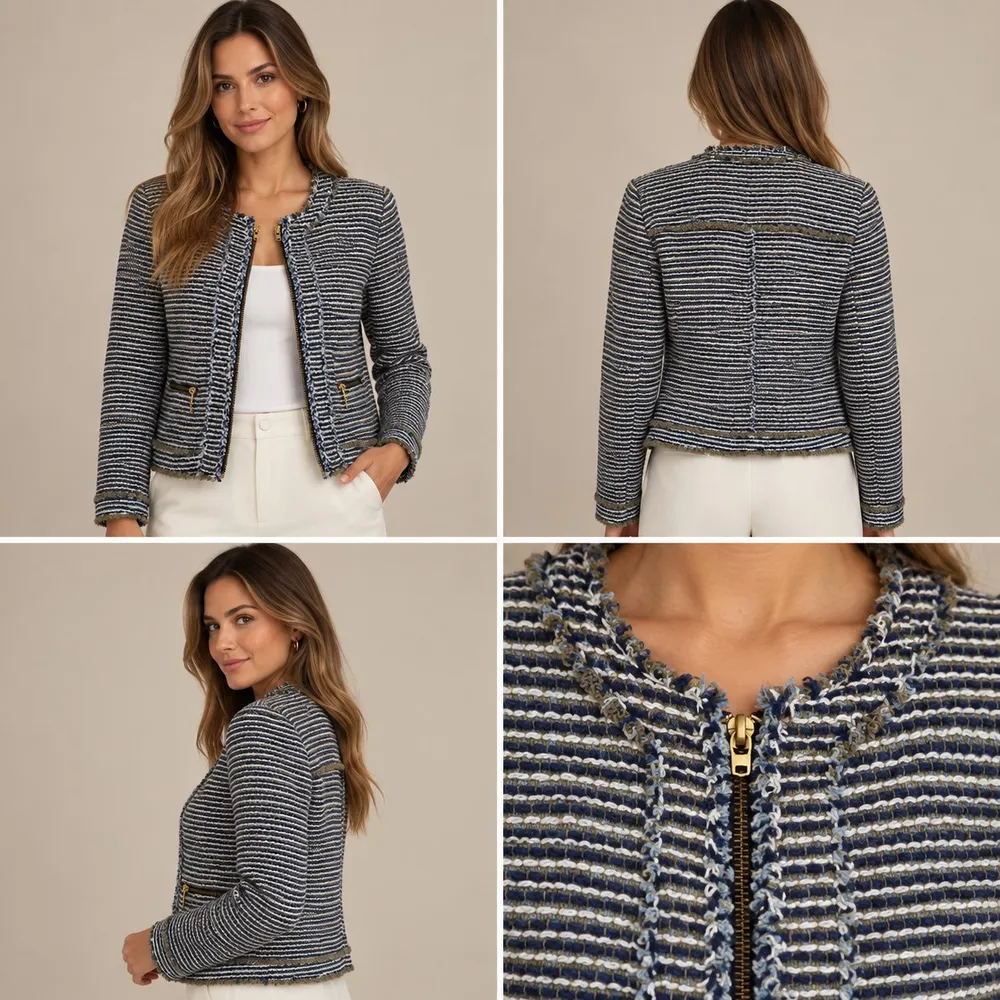 Casaco tweed Zara listrado