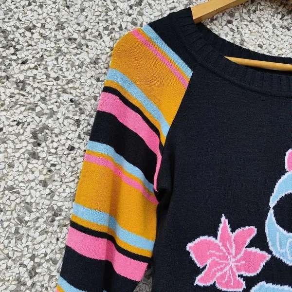 Suéter tricô estampado Y2K