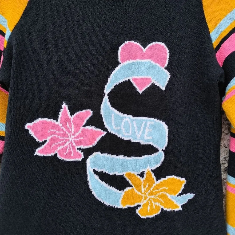 Suéter tricô estampado Y2K