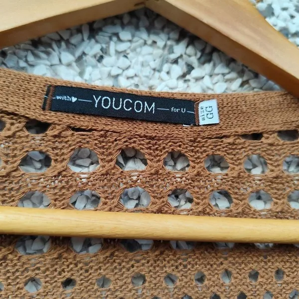 Cardigan Youcom crochê marrom
