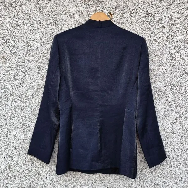 Blazer feminino vintage azul-marinho