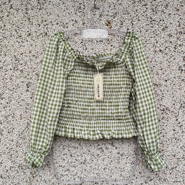 Blusa verde xadrez lastex