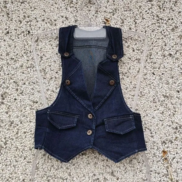 Colete jeans Y2K azul