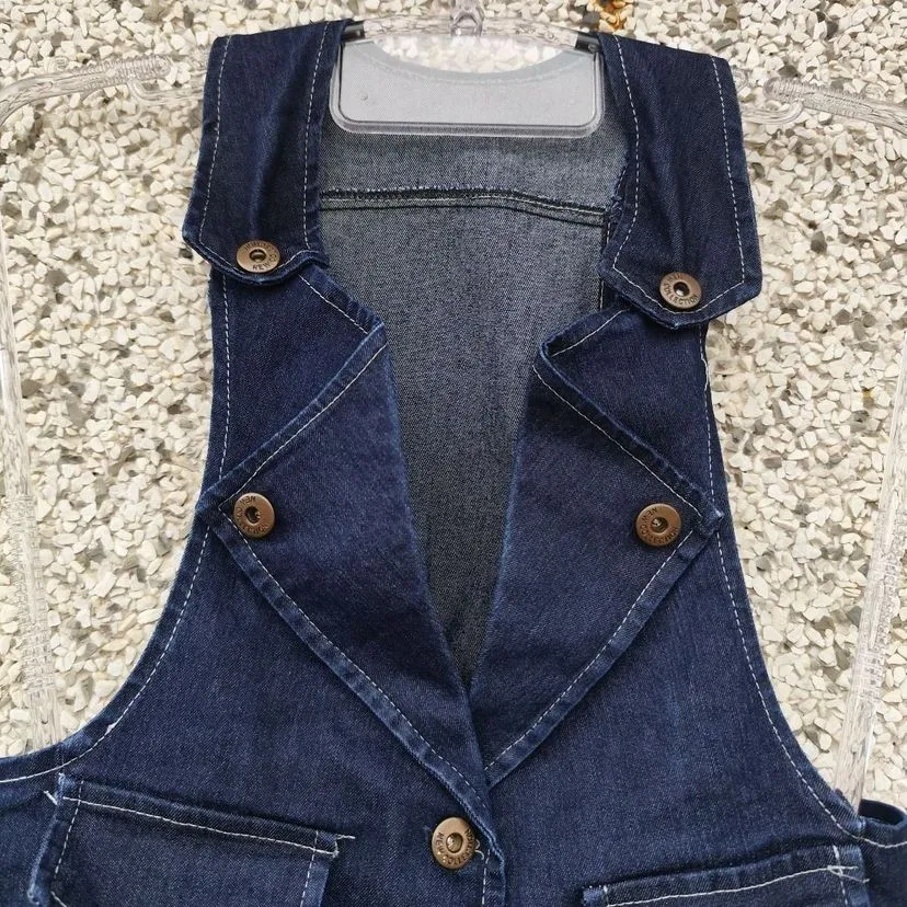 Colete jeans Y2K azul