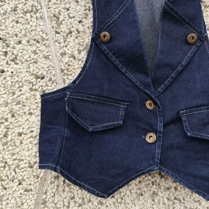 Colete jeans Y2K azul