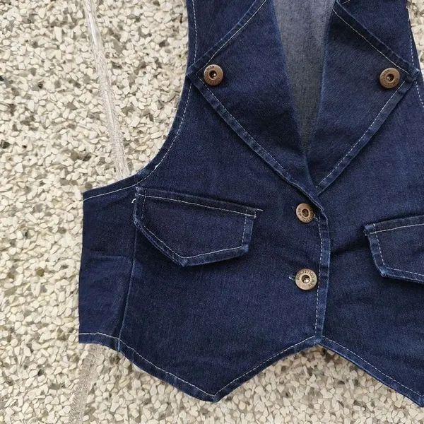 Colete jeans Y2K azul