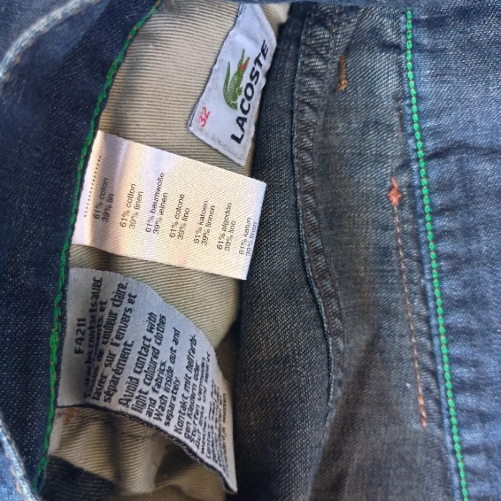 lacoste original algodão e linho calça jeans masculina