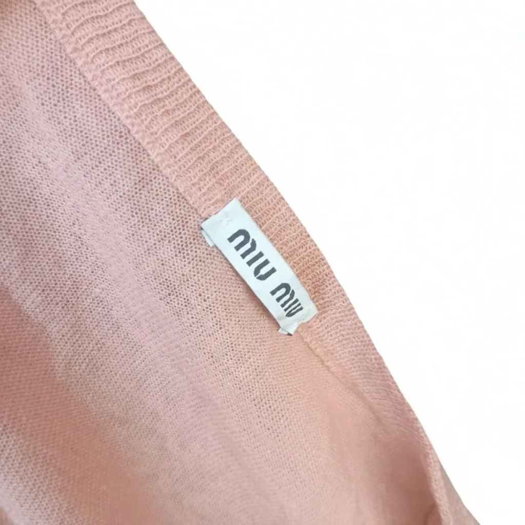 cardigan miu miu rosa tamanho p