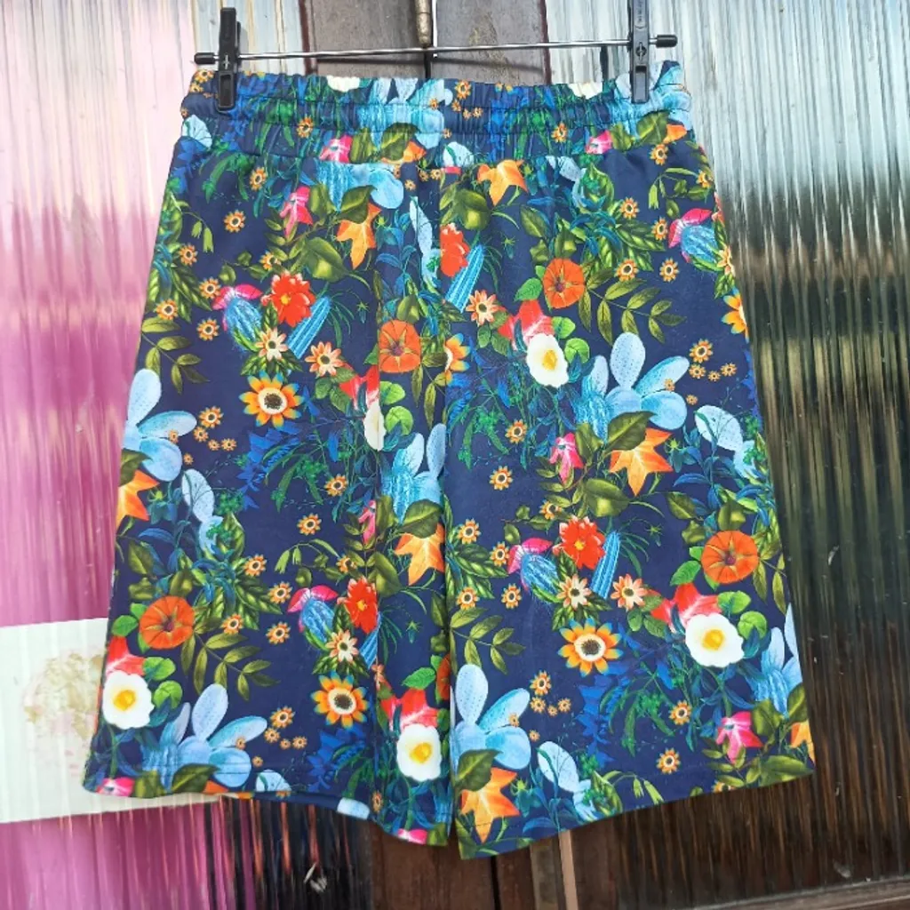 bermuda zara masculina colorida floral tam m g gg