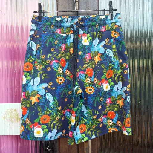 bermuda zara masculina colorida floral tam m g gg