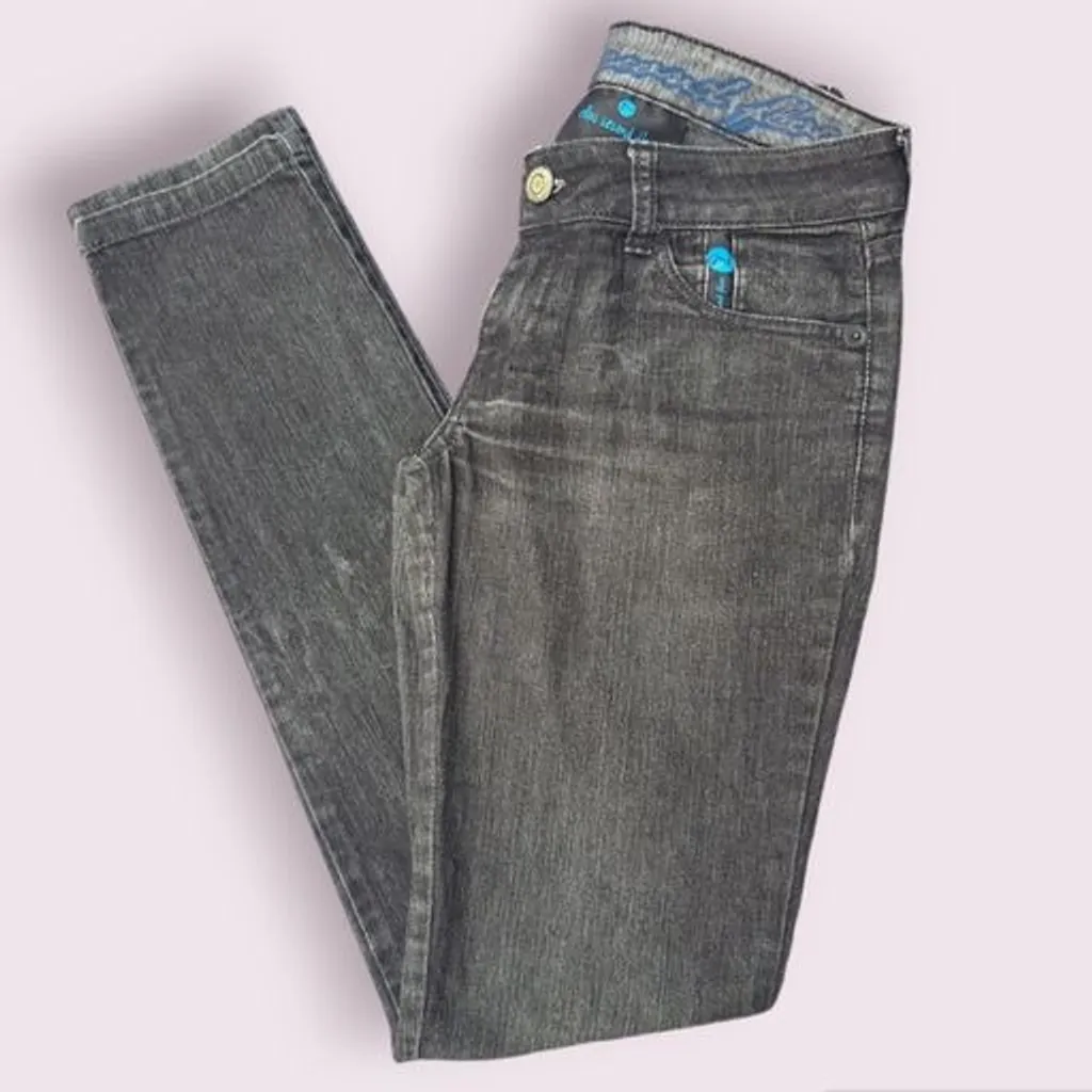 Calça Ellus Jeans Slim Cintura Baixa Preta Y2K Anos 2000 Marca P