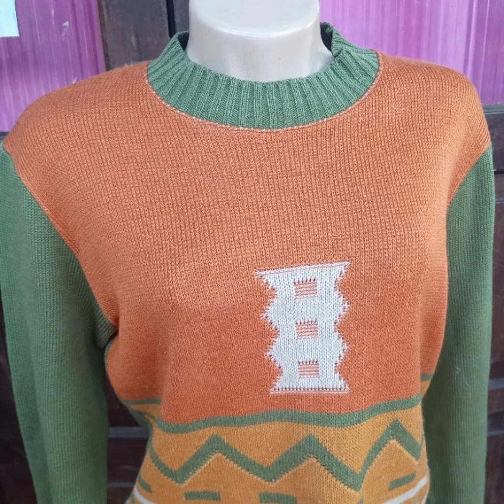 PROMOÇÃO SÓ HOJE  blusa tricot vintage suéter colorido abstrato