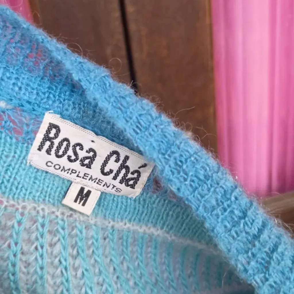 PROMOÇÃO SÓ HOJE DIA 23 blusa azul de lã rosa chá tam m