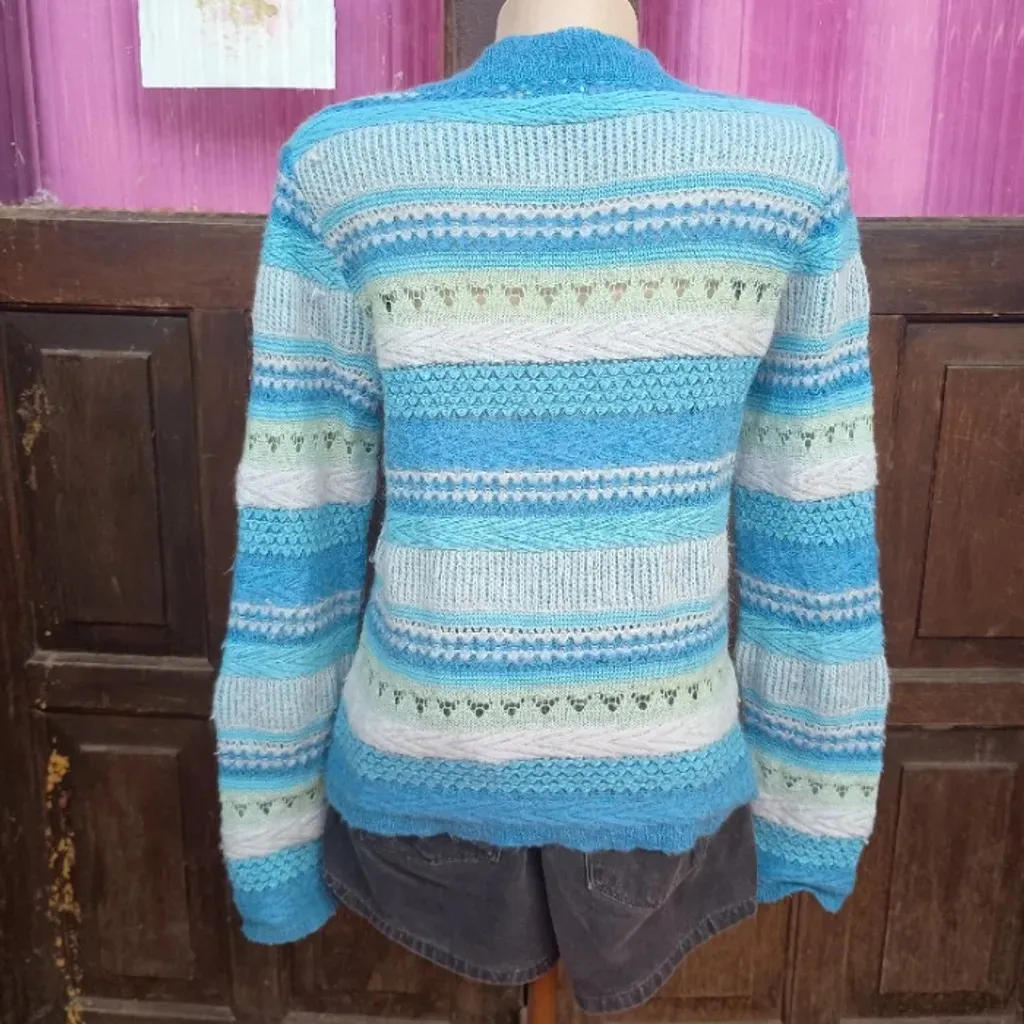 PROMOÇÃO SÓ HOJE DIA 23 blusa azul de lã rosa chá tam m