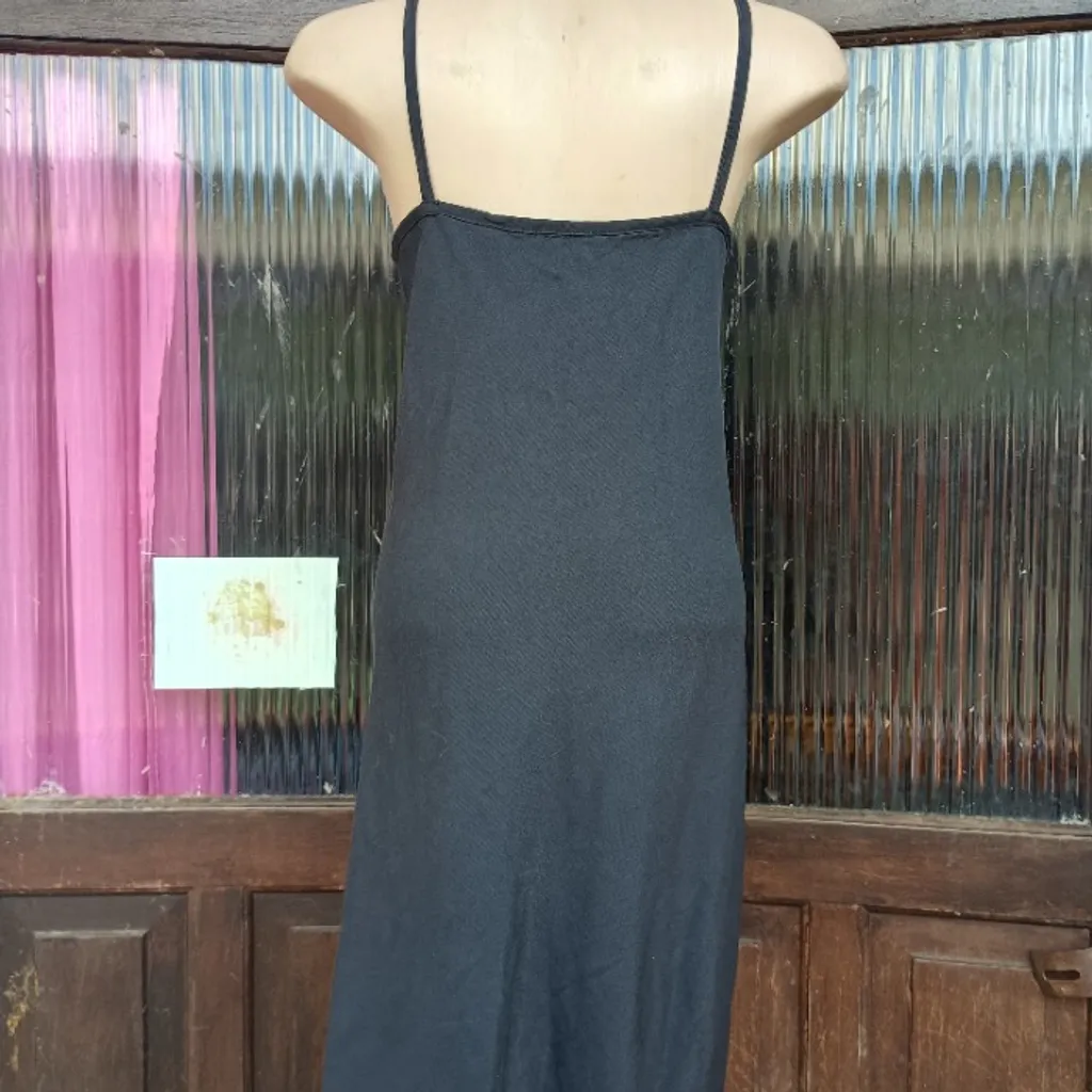 Vestido Longo Festa Ann Taylor Preto Alças Finas Luxo