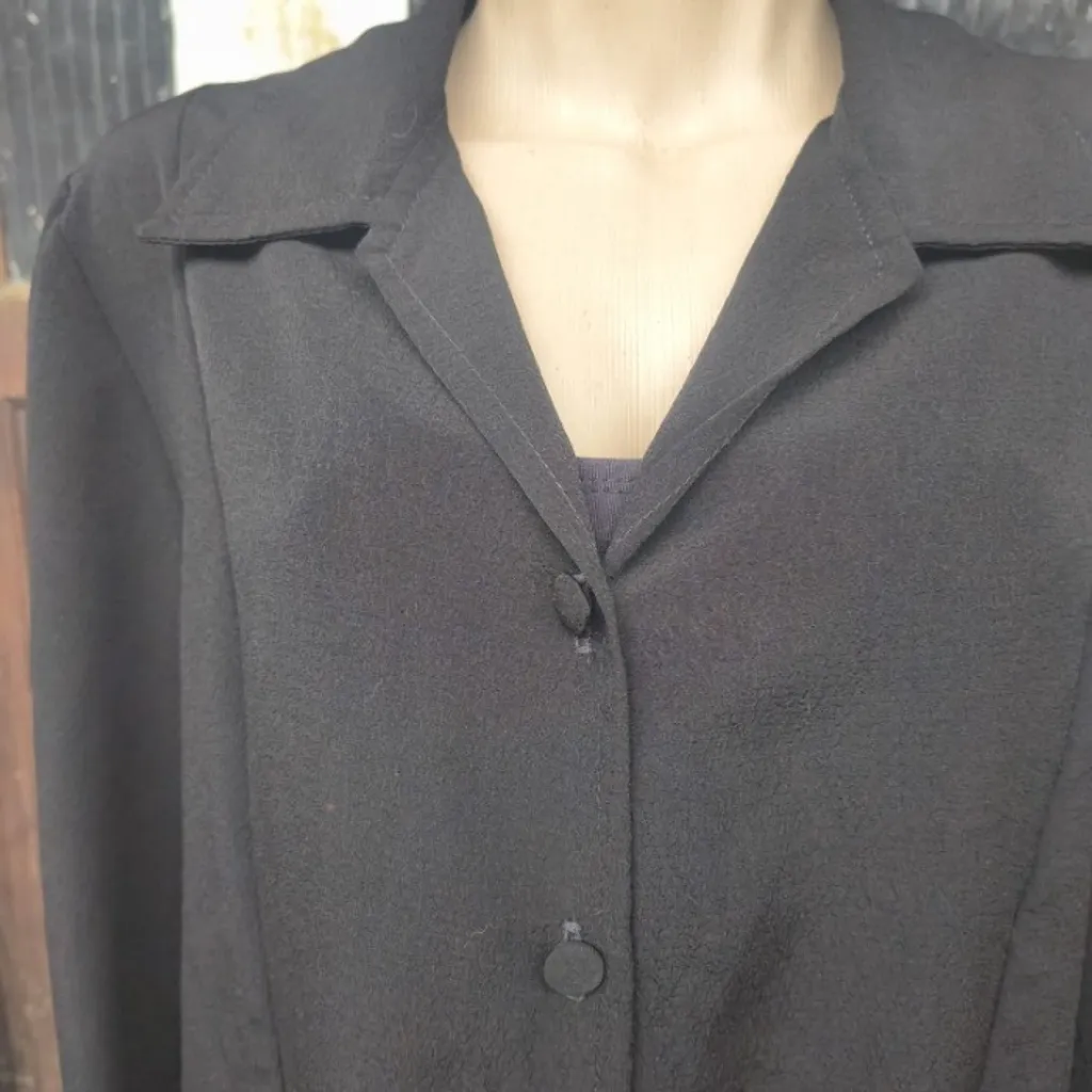 camisa vintage manga longa preta