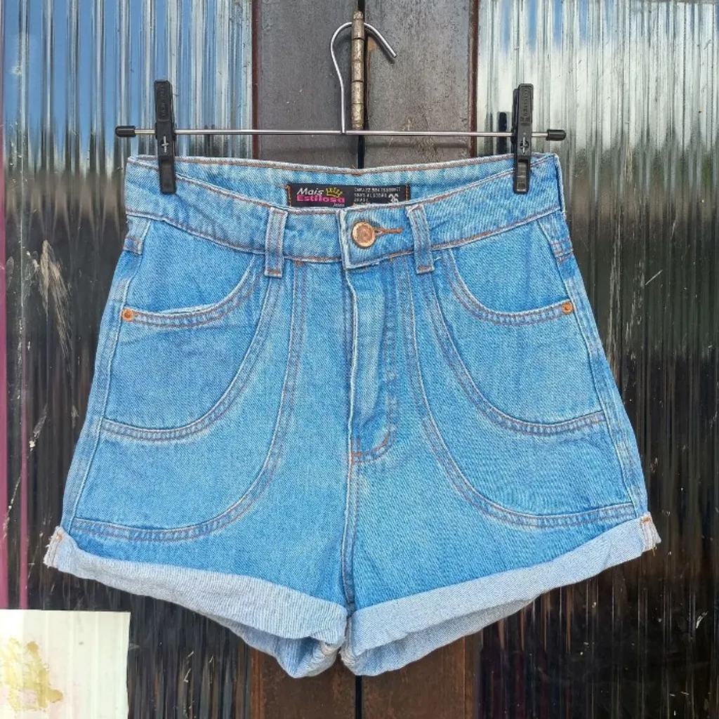 short jeans cintura alta tamanho 34 36