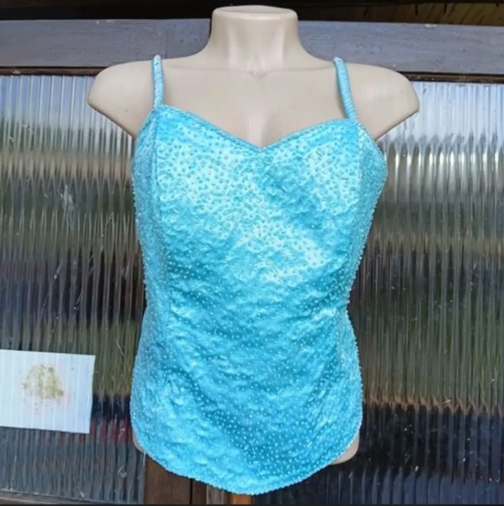 corset sereia azul turquesa lindíssimo