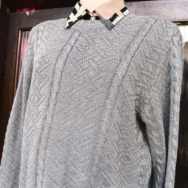 blusa de lã cinza vintage unisex
