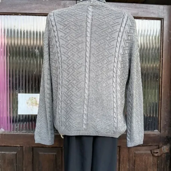 blusa de lã cinza vintage unisex