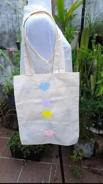 ecobag de algodão com estampa de coração