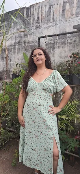 vestido verde florido veste do gg ao g2
