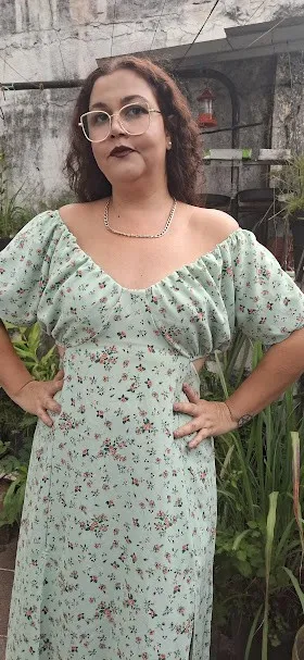vestido verde florido veste do gg ao g2