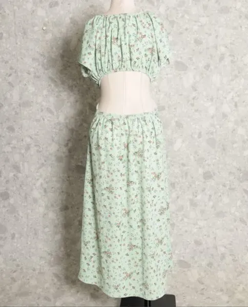 vestido verde florido veste do gg ao g2