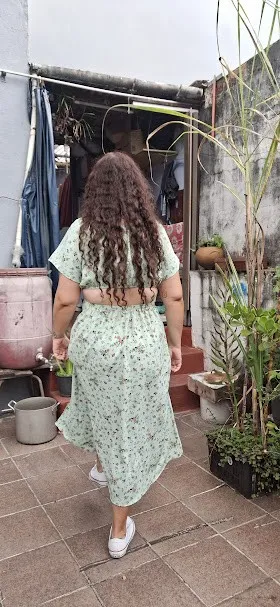 vestido verde florido veste do gg ao g2