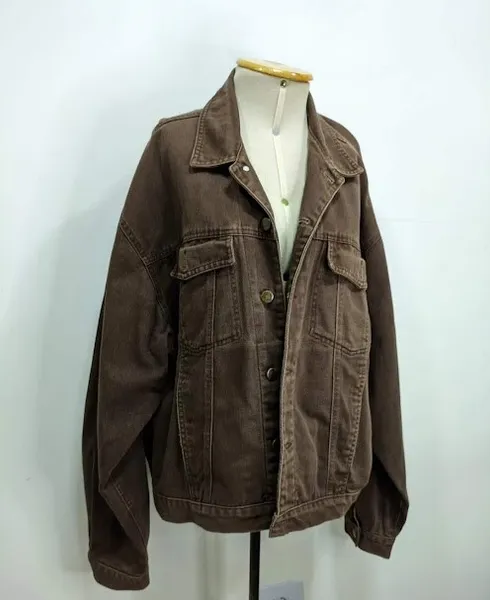 jaqueta jeans vintage delhi marrom