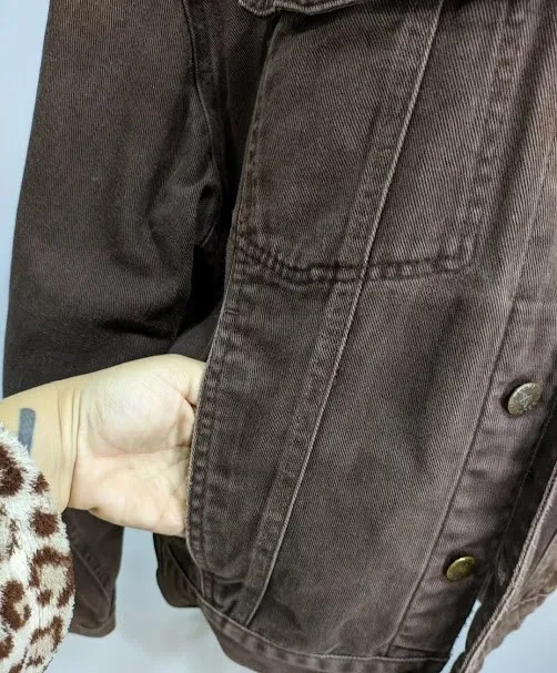 jaqueta jeans vintage delhi marrom