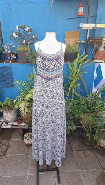 vestido longo estampado viscolycra veste M e G