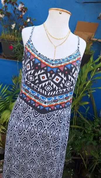 vestido longo estampado viscolycra veste M e G