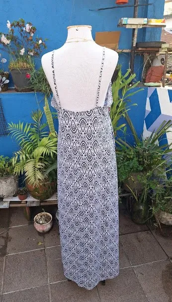 vestido longo estampado viscolycra veste M e G